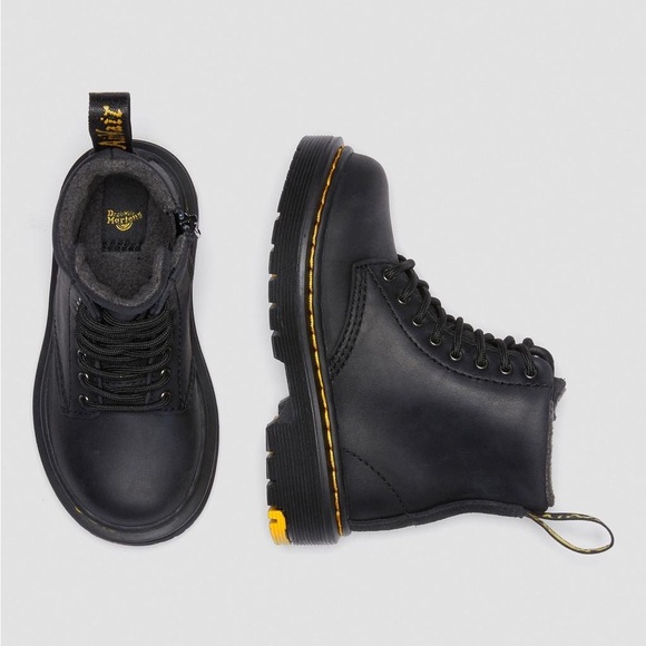 Dr. Martens Kids Black Leather Boots size 8 US like new - Picture 8 of 15